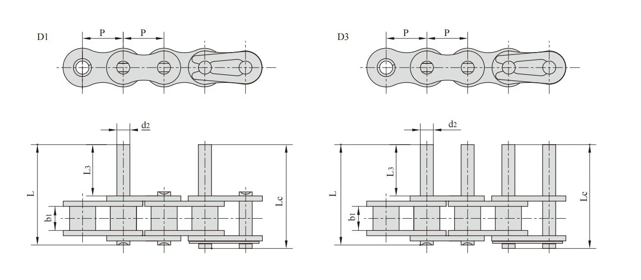 Stainless steel short pitch conveyor chains with extended pins1 Stainless steel short pitch conveyor chains with extended pins1